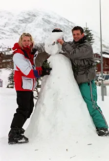 Zoe Ball Radio/TV Presenter December 1997. On ski resort with mirror man Matthew Zoe Ball Radio/TV Presenter December 1997. On ski resort with mirror man Matthew