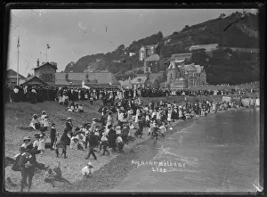 East Looe Beach, August Bank holiday crowds East Looe Beach, August Bank holiday crowds