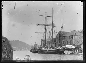 Masted ship the Nathalia moored at China Qauy, East Looe Masted ship the Nathalia moored at China Qauy, East Looe