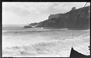 Stromy sea on Banjo Pier, Hannafore, West Looe Stromy sea on Banjo Pier, Hannafore, West Looe