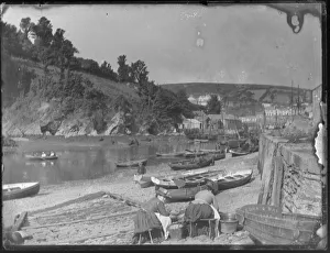 Women working near Albatros slipway, East Looe Women working near Albatros slipway, East Looe