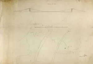 Clifton Suspension Bridge competition drawing 1, by Isambard Kingdom Brunel Clifton Suspension Bridge competition drawing 1, by Isambard Kingdom Brunel