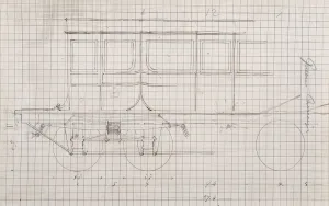 Isambard Kingdom Brunel sketch: the Queen's Carriage, 1847 Isambard Kingdom Brunel sketch: the Queen's Carriage, 1847