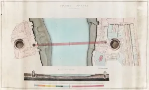 London Underground History Prints: Print of Thames Tunnel Plan, 1842