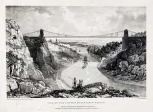 Isambard Kingdom Brunel Prints: Print of Clifton Suspension Bridge in Bristol