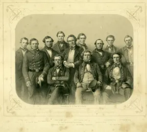 1852 Print of Francis Pettit Smith and SS Great Britain Officers