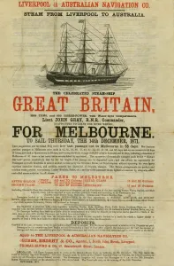 Print of Sailing Poster for SS Great Britain's 1871 Voyage