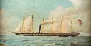 Print of the SS Great Britain in 1845 configuration