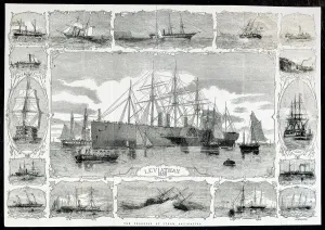 The SS Great Eastern in 'The Progress of Steam Navigation' Print