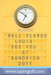 Golf Prints: Print of Scoreboard and Rolex Clock from The Open Championship 2010