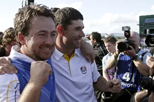 Graeme Mcdowell & Padraig Harrington European Players 2010 Ryder Cup, Celtic Manor Resort, City Of Newport, Wales Celtic Manor Resort, City Of Newport, Wales 04 October 2010 Date: 04 October 2010 Graeme Mcdowell & Padraig Harrington