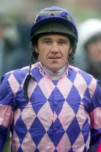 Print of a jockey at Doncaster Racecourse