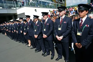 Security Wait To Let Wimbledon Crowds In The Wimbledon Championships 2012 The Wimbledon Championships 2012 The All England Tennis Club, Wimbledon, London, England 25 June 2012 THE ALL ENGLAND TENNIS CLUB, WIMBLEDON, LONDON, ENGLAND Date: 25 June 2012 Security Wait To Let Wimbledon Crowds In