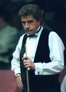 Snooker Prints: Cliff Thorburn Print - Snooker Player in Action