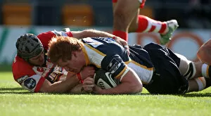 Premiership Collection: Tom Denton Scores His Opening Try