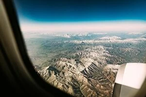 Azerbaijan Collection: Aerial View Of Mountains Of Urmia Region From Window Of Plane. West Azerbaijan Province, Iran