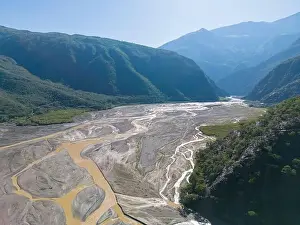 Aerial view of Rio Sacambaya landscape Print