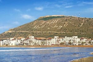 Agadir Collection: Agadir, Marina with the Kasbah on the hill. Morocco