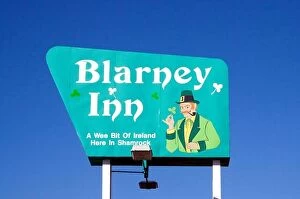Blarney Collection: Blarney Inn Motel sign in Shamrock Texas