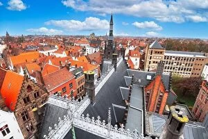 Belgium Collection: Bruges, Belgium rooftop skyline