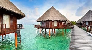 Images Dated 20th February 2014: Bungalows at Maldives Island