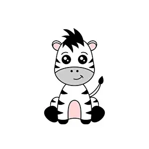 Cute Zebra Sitting Print