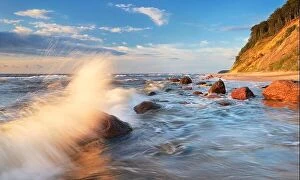Images Dated 6th July 2010: Landscape with sea wave and blue sky, Baltic Sea, Pomerania, Poland