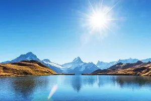 Bachalpsee Lake Print with Wetterhorn and Mittelhorn Peaks