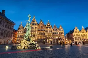 Grote Markt of Antwerp Print at Twilight