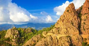 Les Calanches Print - Volcanic Red Rock Formation in Corsica Island, France