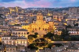 Modica Print - Cathedral of San Giorgio at Twilight