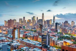 New York Financial District Print at Dusk