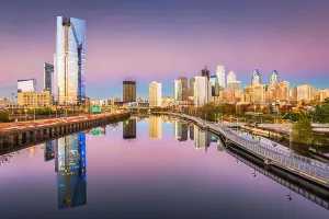 Philadelphia Downtown City Skyline Print