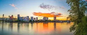 Portland Skyline Dusk Print