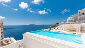 Santorini Resorts Infinity Pool Print