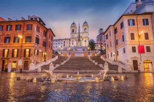 Spanish Steps Print - Early Morning Landscape of Rome, Italy