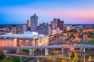 Images Dated 24th August 2017: Memphis, Tennessee, USA downtown skyline at dusk.
