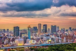 Images Dated 17th August 2015: Osaka, Japan skyline at twilight