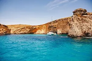 Panorama Beach Blue Lagoon Comino Malta Print