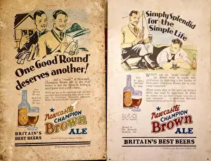 Vintage Print of Newcastle Champion Brown Ale Sign, UK 1930