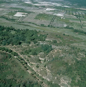 Images Dated 28th December 2007: Aerial view of the Etruscan necropolis of Cerveteri
