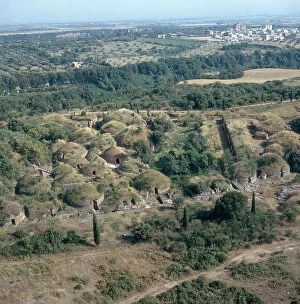 Images Dated 28th December 2007: Aerial view of the Etruscan necropolis of Cerveteri