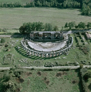 Images Dated 28th December 2007: Aerial view of a Roman theatre at Ferentum (Ferento)