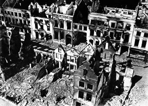 Belgium Collection: Air view of the demolished houses in the town of Termonde, after the German occupation