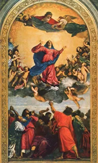 Assumption of the Virgin; work of Titian. Church of Santa Maria Gloriosa dei Frari, Venice