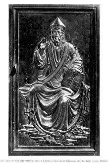 Images Dated 30th October 2006: Christ Blessing, bronze window by Lorenzo Ghiberti, part facing the Tabernacle of the Blessed