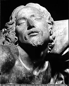 Sculpture Collection: Detail of Christ's face from Michelangelo's Piet, artist's original cast