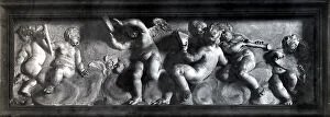 Putto Collection: Dancing putti. Stucco frieze found in the Church of Ges in Rome