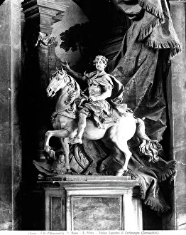 Prints of Equestrian statue of Charlemagne, work by Agostino Cornacchini kept in the vestibule of St Vatican City Prints: Equestrian statue of Charlemagne
