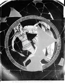 Ancient Greek Warriors Prints: Fighting warriors, Center for a cup Attic, Faina Museum, Orvieto